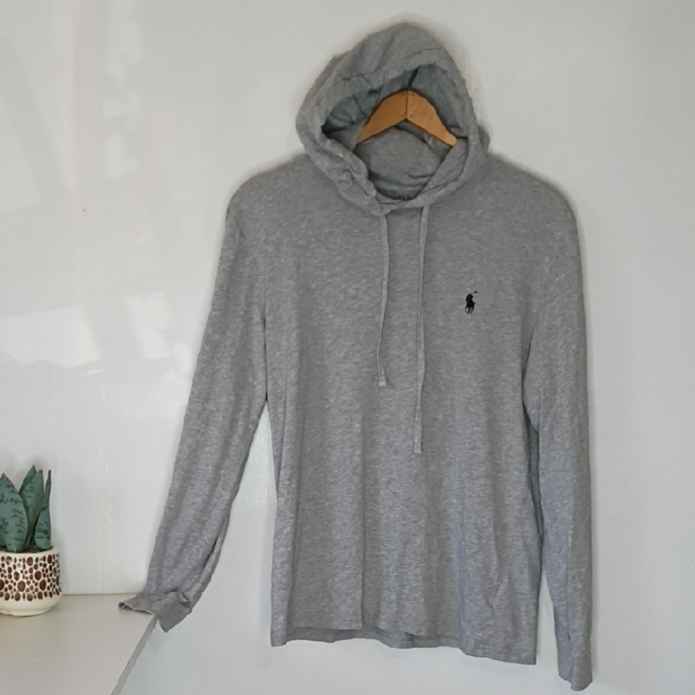 Polo Ralph Lauren Women’s Small Gray 100% Cotton Hoodie Pullover Long Sleeve